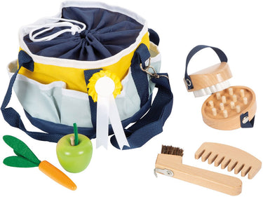 Small foot - houten paardenverzorgingsset met tas, 8dlg.