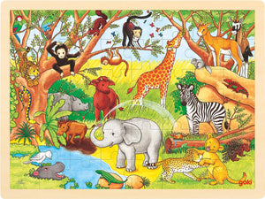 Goki houten legpuzzel - jungle, 48st.