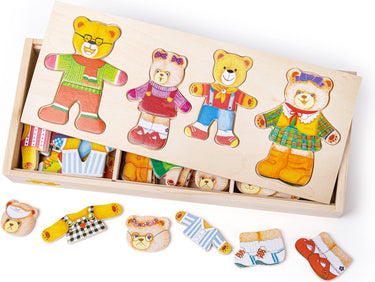 Bigjigs houten aankleedpuzzel berenfamilie - 72dlg.