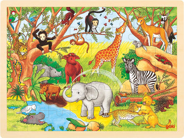 Goki houten legpuzzel - jungle, 48st.