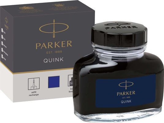 Parker vulpeninktfles | blauwe quink inkt | 57 ml schrijfinkt voor vulpen