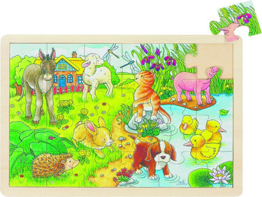 Goki houten legpuzzel babydieren, 24st.