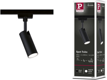 Paulmann urail railspot tubo losse spot 280lm 4,5w 4000k 230v zwart mat
