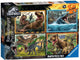 Ravensburger jurassic world puzzel 4x100 stukjes veelkleurig