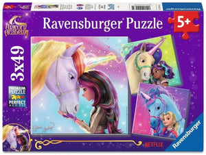 Ravensburger kinderpuzzle 3x49 teile - unicorn academy - magie und freundschaft