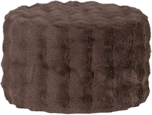 Woood olven poef laag - fluffy stof - bruin - 36x60x60