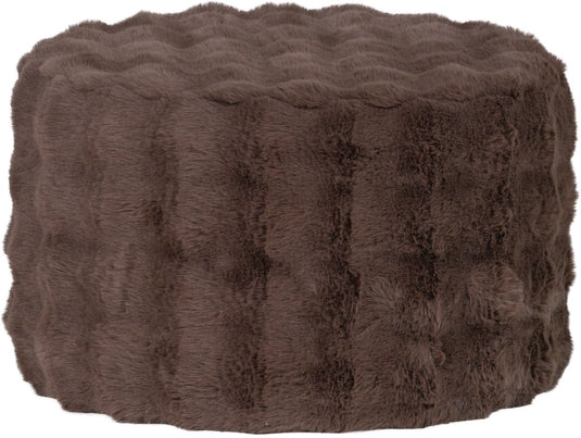 Woood olven poef laag - fluffy stof - bruin - 36x60x60
