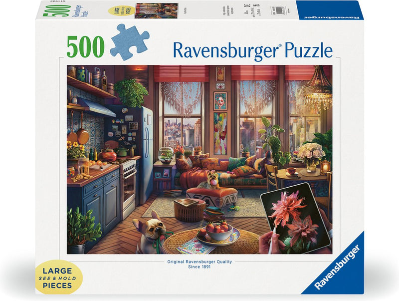 Chargez l'image dans la visionneuse de la galerie, Ravensburger puzzel cozy boho studio - legpuzzel - 500 large format stukjes
