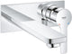 Grohe lineare new tweegats wastafelkraan l - lange uitloop - wandmontage - chroom