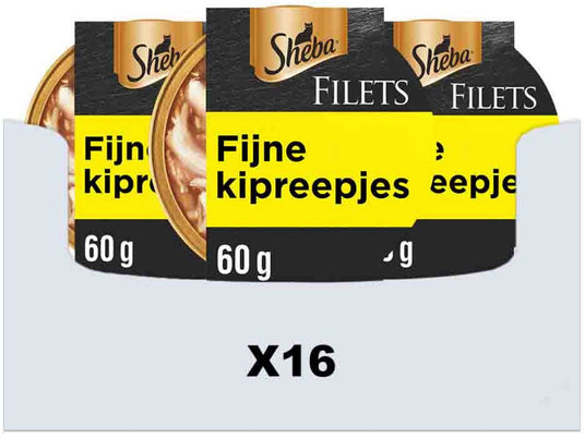 Sheba kattenvoer - filets - kipfilet stukjes in saus - 16x60g