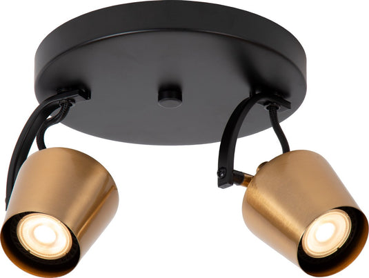 Lucide emile - plafondspot (plafondlamp) - ø 20 cm - 2xgu10 (mr16) - mat goud messing
