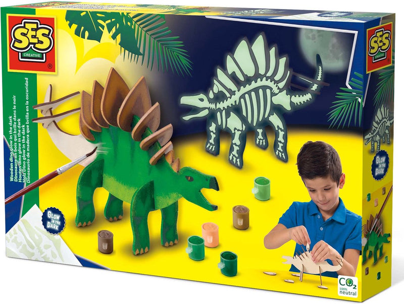 Afbeelding laden in galerijviewer, Ses creative ses houten dino glow in the dark
