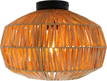 Eglo sheldon plafondlamp - e27 - ø 38 cm - zwart natuurlijk bruin - papier