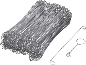 Nature - ijzerdraad met dubbele lus (200 stuks) - 16cm x 1mm