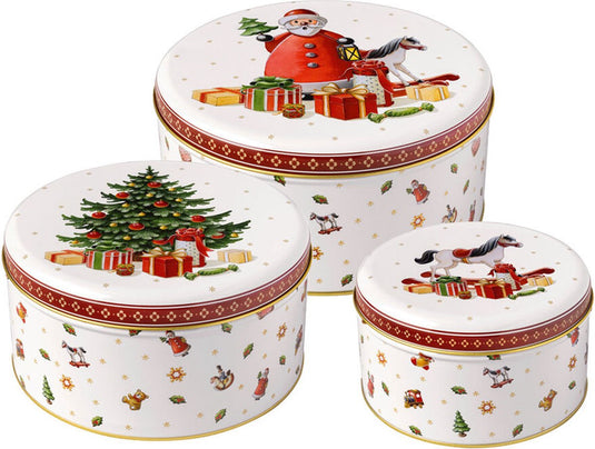 Merkloos sans marque villeroy boch winter collage accessoires koekjesdoos 3-delig