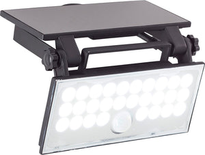 Brilliant luton - buiten wandlamp - led 6w - solar - 1000 lm - 4100k - draaibaar - sensor - ip65 - zwart