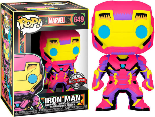 Funko iron man verzamelfiguur marvel pop! black light iron man 9 cm multicolours