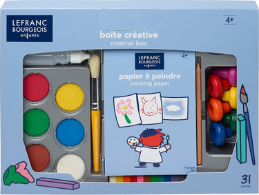 Lefranc bourgeois paris lefranc bourgeois 807264 education kids creative box 31-delig | schilder- knutselset voor kinderen vanaf 4 jaar | gouache, krijt, klei accessoires