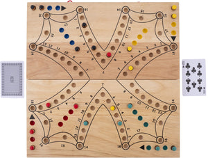 Longfield toc spel xl opklapbaar 4 spelers – houten bordspel – extra groot strategiespel – reisvriendelijk gezelschapsspel – 2 tot 4 spelers – engelhart