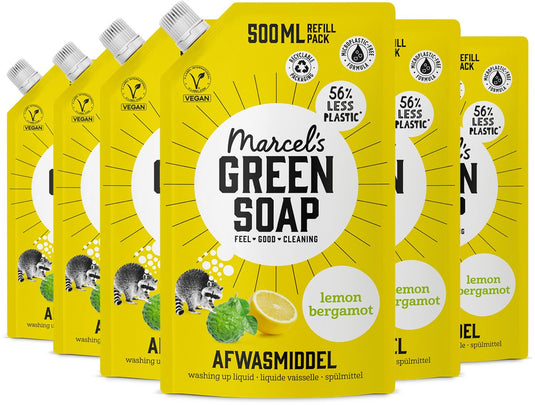 Marcel's green soap afwasmiddel navulling - citroen bergamot - 6 x 500ml