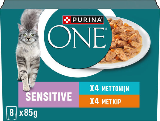 Purina one sensitive - kattenvoer natvoer - kip tonijn - 40 x 85 g