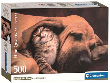 Clementoni legpuzzel hond en kat, 500st.