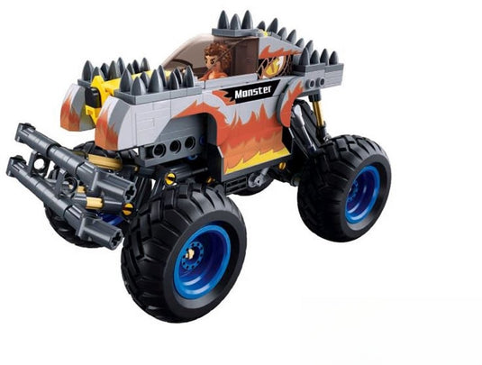 Sluban powerbricks bigfoot grijs bouwspeelgoed kinderen vanaf 6 jaar – constructiespeelgoed modelbouw monstertruck – bouwdoos met 267 bouwstenen en 1 minifiguur – m38-b1162