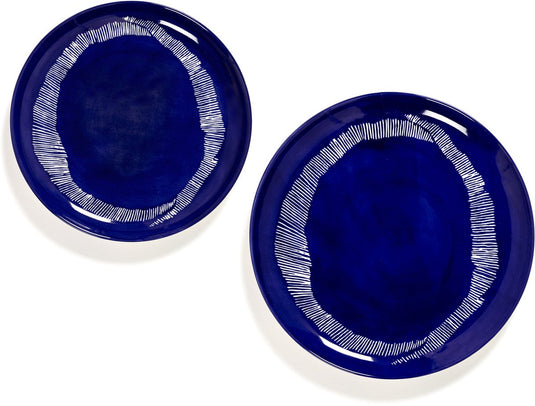Serax - ottolenghi feast - bord m - donkerblauw wit - 22 ø - 2 stuks