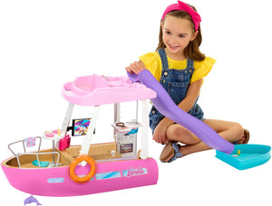 Barbie droomboot - speelset met meubels en glijbaan