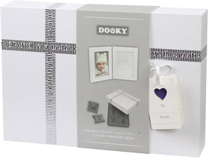 Dooky 2d baby hand- en voetafdruk lijst met memory box – foto en klei afdrukken – huidvriendelijk eenvoudig te maken – kraam- of cadeau geschenk