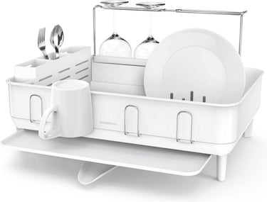 Simplehuman - afdruiprek luxe - wit - roestvast staal