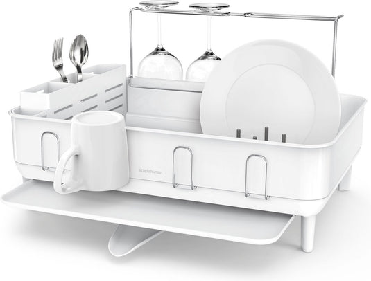 Simplehuman - afdruiprek luxe - wit - roestvast staal