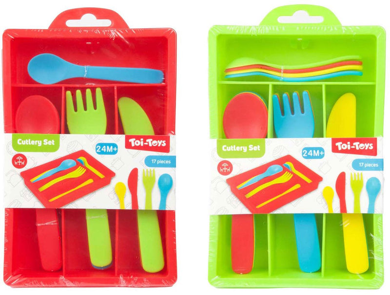 Afbeelding laden in galerijviewer, Toi-toys home food bestekset met bak, 16dlg.
