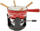Cosy trendy aspen fondueset gietijzer ø14 cm - rood - incl. brander 4 vorkjes - 4 personen