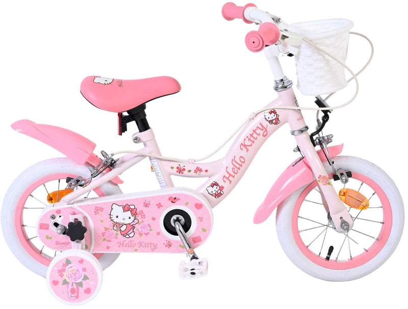 Afbeelding laden in galerijviewer, Volare hello kitty kinderfiets - meisjes - 12 inch - roze - twee handremmen
