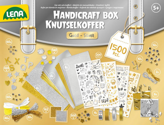 Lena creatief jumbo knutselkoffer gold silver 1500 onderdelen
