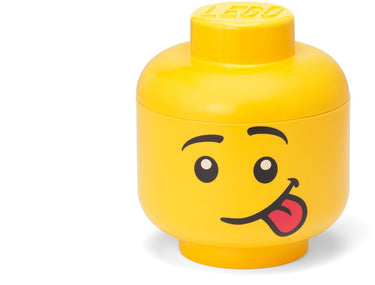 Lego opbergbox iconic hoofd silly 16 cm, geel -