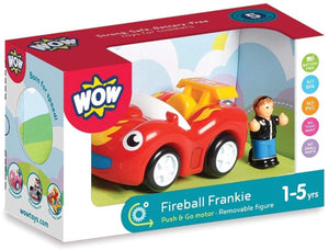 Wow toys fireball frankie - batterijloos speelgoedvoertuig - push go racewagen met coureur toby - bpa-vrij vaatwasserbestendig - vanaf 1 tot 5 jaar