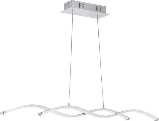Eglo lasana 2 - hanglamp - 2 lichts - chroom - wit