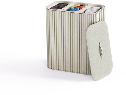 Joseph joseph tota luxe 90l wasmand ecru, 3 compartimenten
