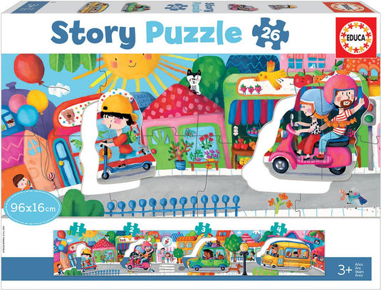 Educa - puzzel - voertuigen - verhaal puzzel - 26 stukjes