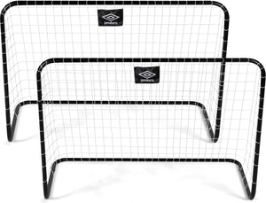 Umbro dunlop voetbaldoel 78 x 56 x 45 cm - voetbaldoeltjes set van 2 - voetbalgoals voor kinderen - snelle montage - voetbal goal - voetbal training goals binnen en buiten gebruik - kunststof - zwart
