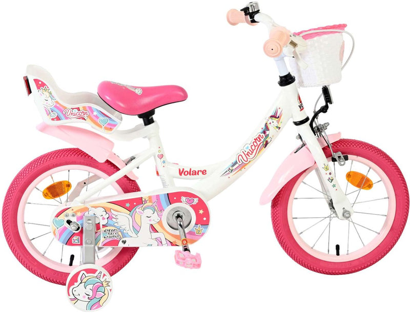 Afbeelding laden in galerijviewer, Volare unicorn kinderfiets - meisjes - 14 inch - wit
