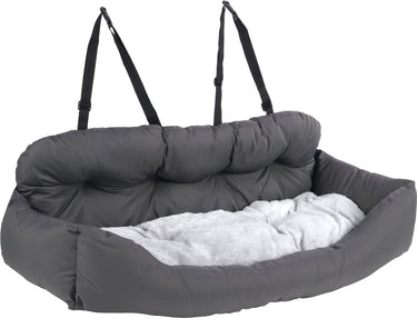 Flamingo autostoel hond – autostoel orlando grijs – 100x57x20cm – veilig comfortabel – voor achterbank