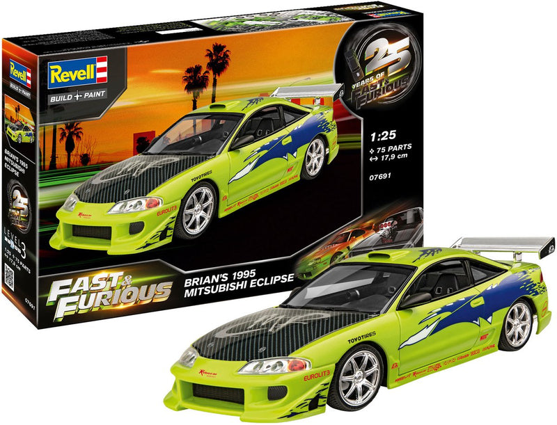 Afbeelding laden in galerijviewer, Revell modelbouwpakket fast furious - brian's 1995 mitsubishi eclipse 1:25 - 75dlg.
