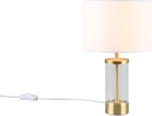 Rl live your light reality grazia - tafellamp - messing mat - excl. 1x e14 25w - snoerschakelaar - witte kap