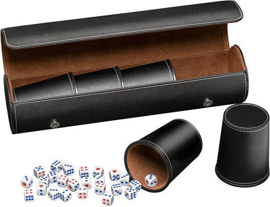 Philos dobbelbeker kunstleer zwart (set 5 stuks)