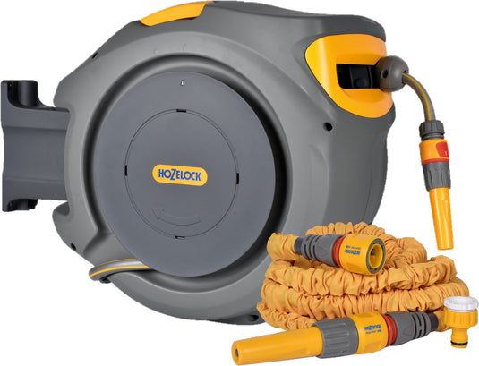 Hozelock auto reel 30 meter + superhoze uitrekbare slang 7,5 meter