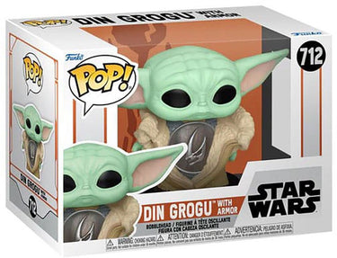 Funko pop star wars: mandalorian - din grogu with armor pop #712