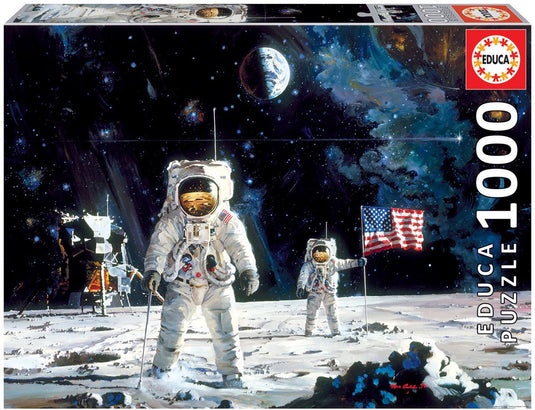 Educa legpuzzel - eerste mens op de maan - robert mccal - 1000 stukjes- puzzel
